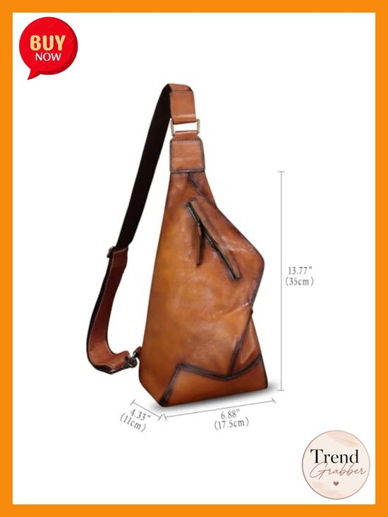 Genuine Leather Sling Bag | Adjustable Crossbody Chest Daypack main image 5